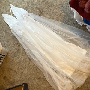 White floor length dress